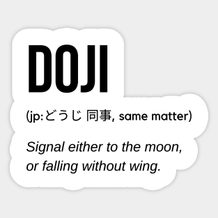 Doji Definition (Black) Sticker